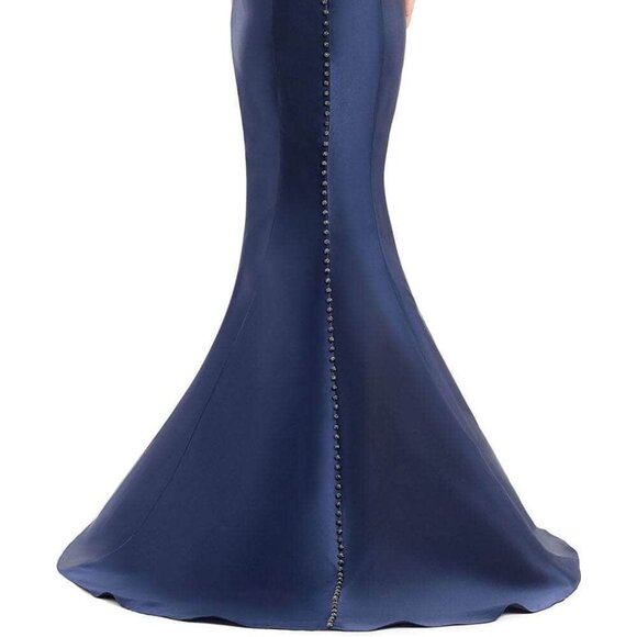 NWT Alexander by Daymor 1673 One Shoulder Evening Dress Black Size 14 - Picture 4 of 6